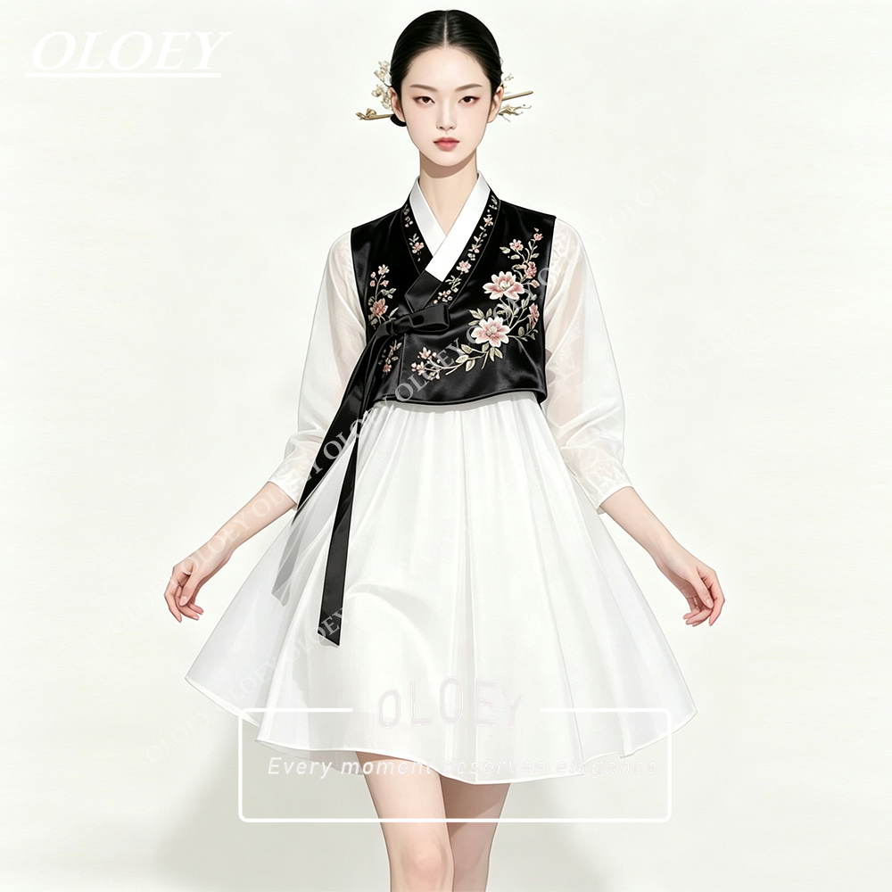 OLOEY Stylish Black Satin Ivor - огляд і ціна Hanbok Modern Set