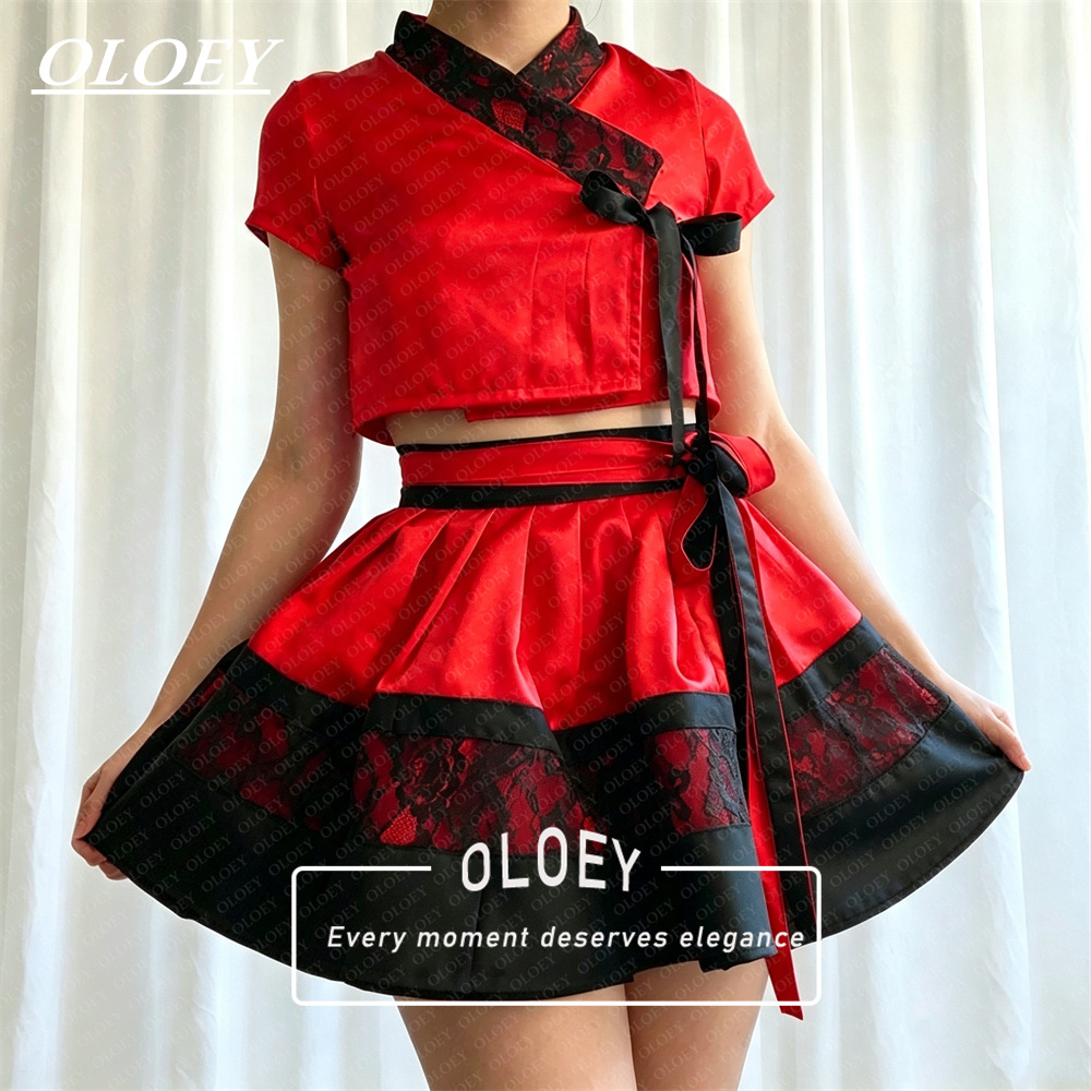 OLOEY Modern Black Red Short C - огляд і ціна Hanbok Modern Set