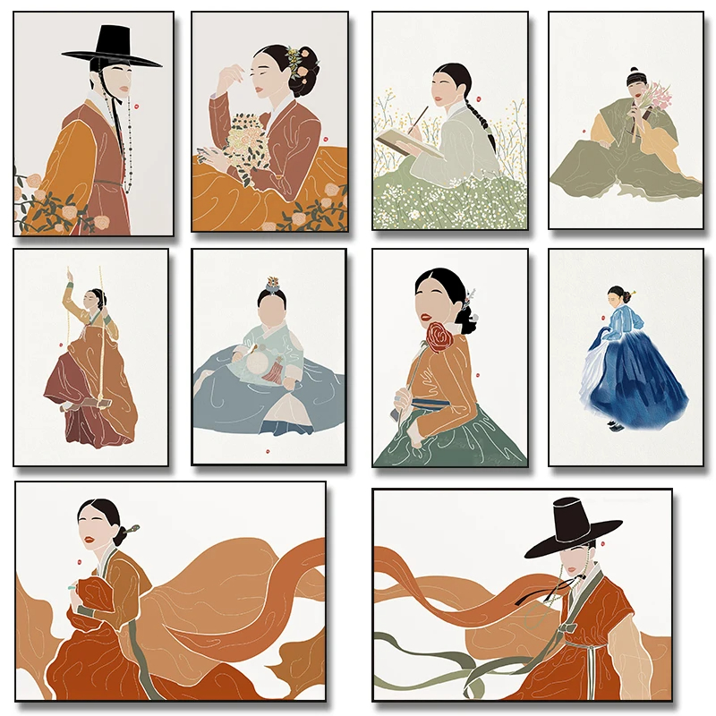 Korean Hanbok Boho Art Posters - огляд і ціна Hanbok Modern Set