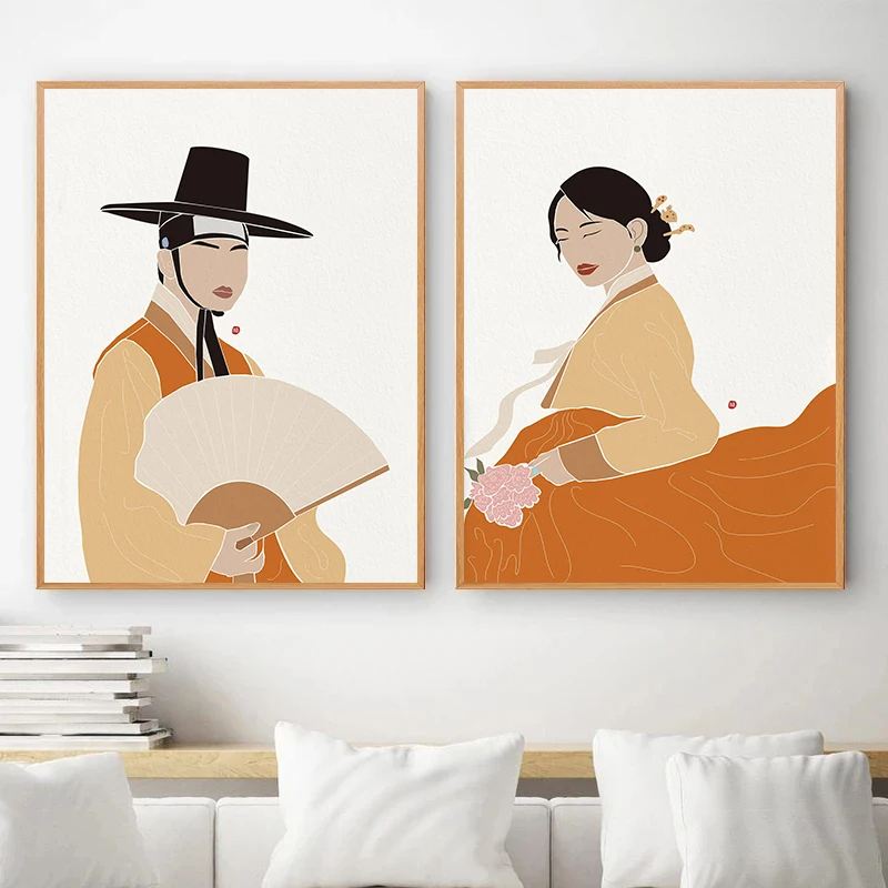 Korean Hanbok Boho Art Posters - огляд і ціна Hanbok Modern Set
