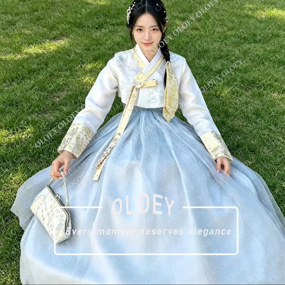 OLOEY Elegant Light Blue Ivory - огляд і ціна Hanbok Modern Set