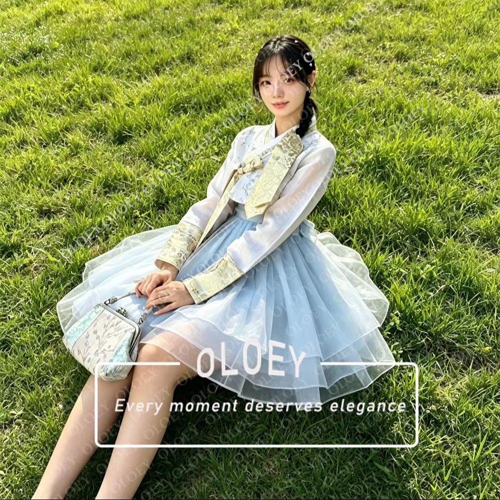 OLOEY Elegant Light Blue Ivory - огляд і ціна Hanbok Modern Set